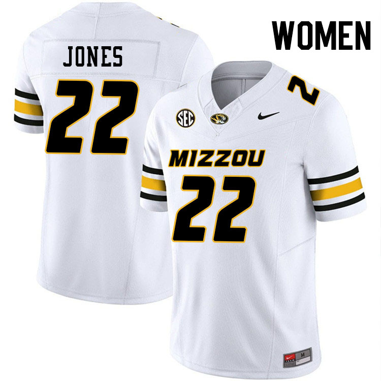 Women #22 Tavorus Jones Missouri Tigers College Football Jerseys Stitched-White